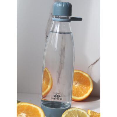Happy-to-go | Tritan® Wasserlasche BPA frei - Dein umweltfreundlicher Wegbegleiter - Skyblue