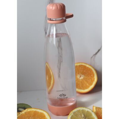 Happy-to-go | Tritan® Wasserlasche BPA frei - Dein umweltfreundlicher Wegbegleiter - Aprikot