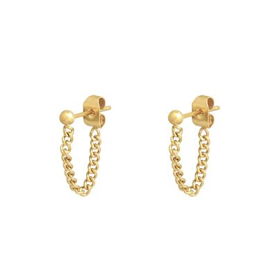 Dot and Chain Oorbellen | Goud