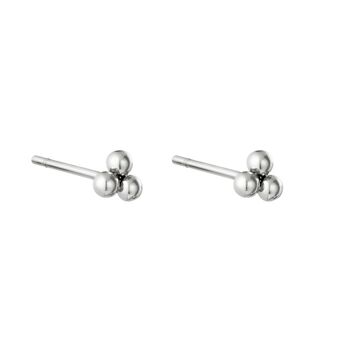 Boucles d'oreilles clous | Goujons à trois boules | Argent 1