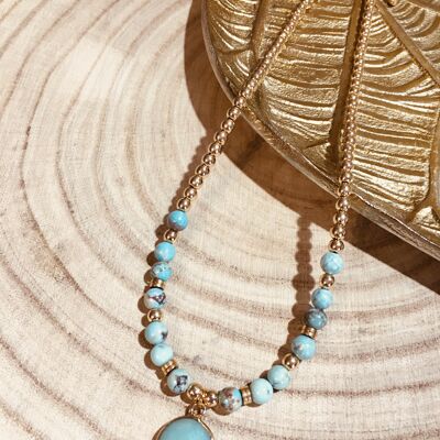 Turquoise stone choker necklace and Turquoise pendant