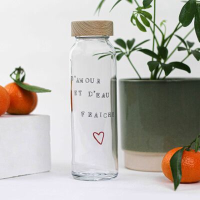 Botella de cristal 0,25L San Valentin - De amor y agua fresca