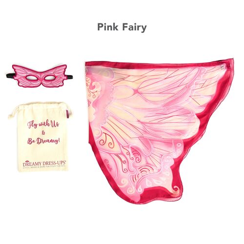 Pink fairy wings + mask