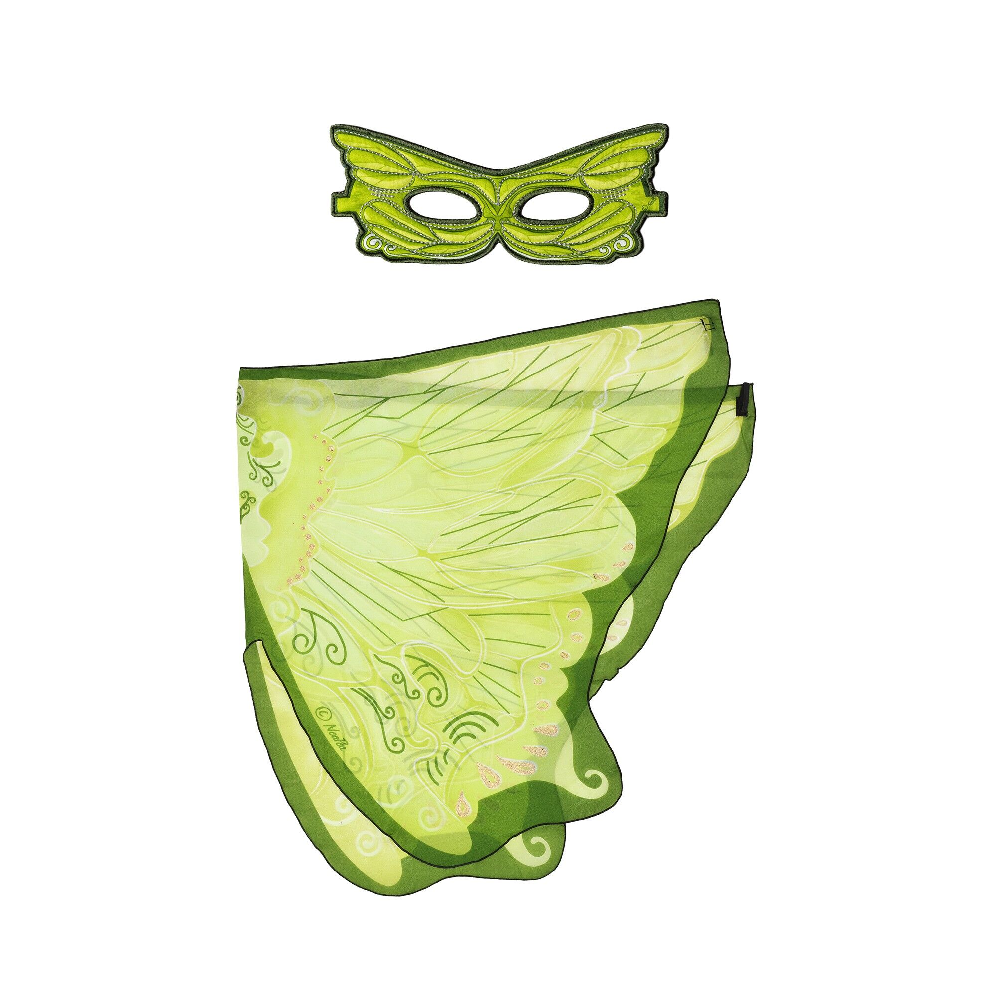 GRÜNE FEENFLÜGEL + MASKE