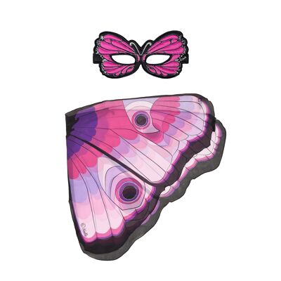 PAPILLON ROSE AVEC YEUX AILES + MASQUE