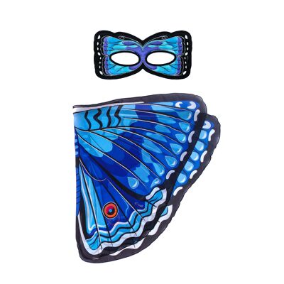 Royal blue pansy butterfly wings + mask
