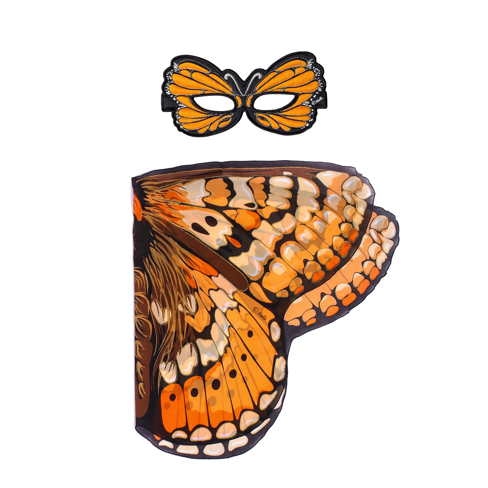 Marsh fritillary butterfly wings + mask