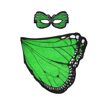 AILES DE PAPILLON VERT + MASQUE 3