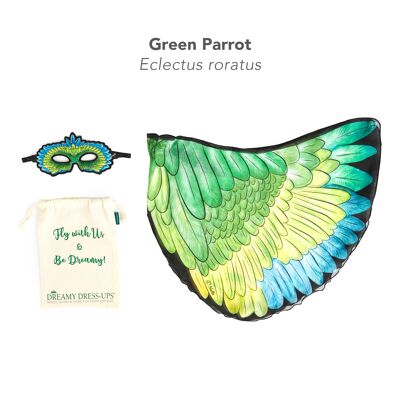 Green parrot wings + mask