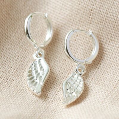 Silver wing huggie earrings