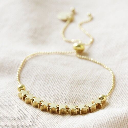 Gold plated delicate star friendship bracelet