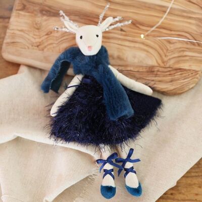 Muñeca de reno azul marino