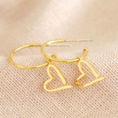 Signature heart hoops plated in Gold