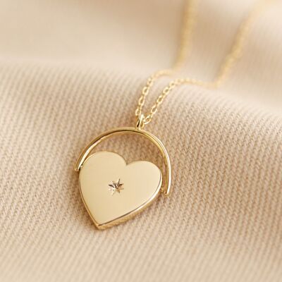 Spinning Heart Necklace In Gold