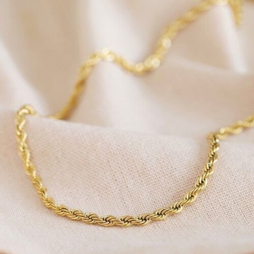 Rope Stainless steel chain in Gold