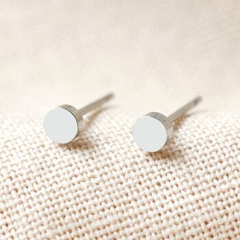 Boucles d'oreilles petit disque en acier inoxydable