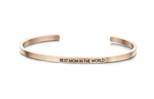 BEST MOM IN THE WORLD-Rosegold plated