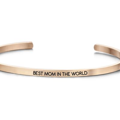 BEST MOM IN THE WORLD-Rosegold plated