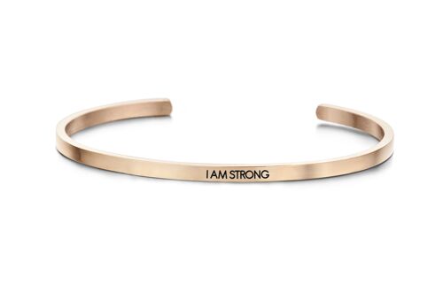 I AM STRONG-Rosegold plated