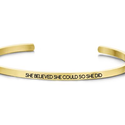 SHE BELIEVED SHE COULD SO SHE DID-Gold plated