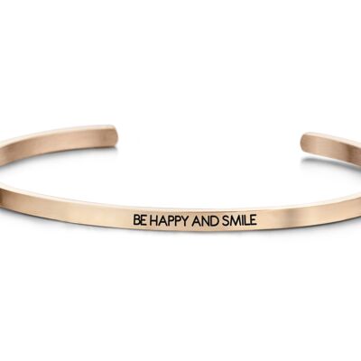 BE HAPPY AND SMILE-Roségoldplattiert