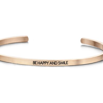 BE HAPPY AND SMILE-Rosegold plated