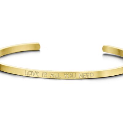 LOVE IS ALL YOU NEED, in white enamel-Gold plated