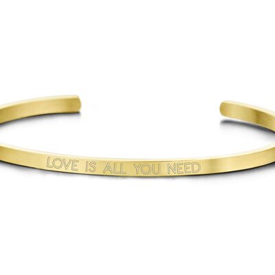 LOVE IS ALL YOU NEED, in white enamel-Gold plated
