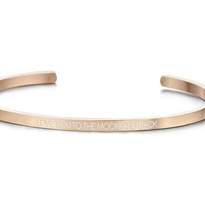 LOVE YOU TO THE MOON AND BACK, in white enamel-Rosegold plated