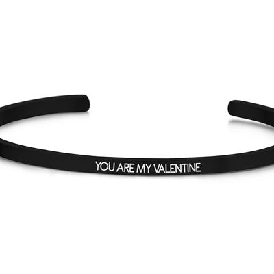 YOU ARE MY VALENTINE , in white enamel-Black plated