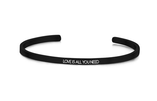 LOVE IS ALL YOU NEED , in white enamel-Black plated