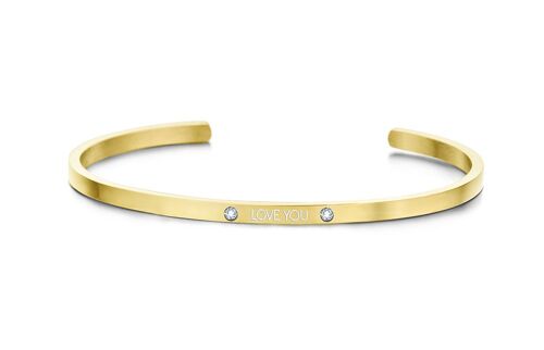*LOVE YOU* in white enamel-Gold plated