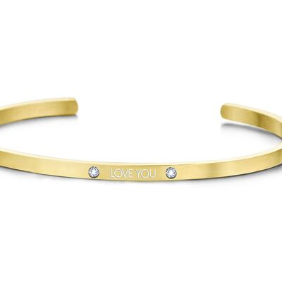 *LOVE YOU* in white enamel-Gold plated
