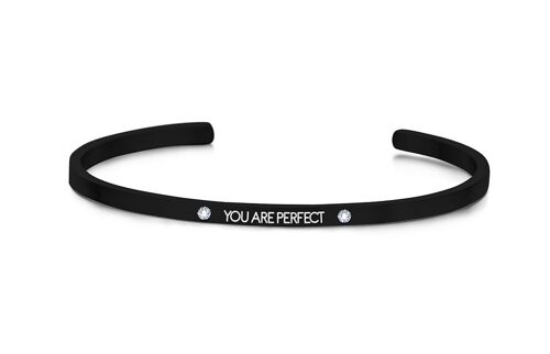 *YOU ARE PERFECT* , in white enamel-Black plated