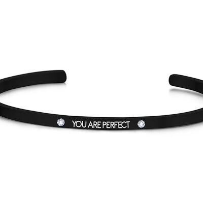 *YOU ARE PERFECT* , in white enamel-Black plated