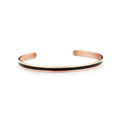 Black enamel-Rosegold plated