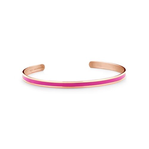 Fuchsia enamel-Rosegold plated