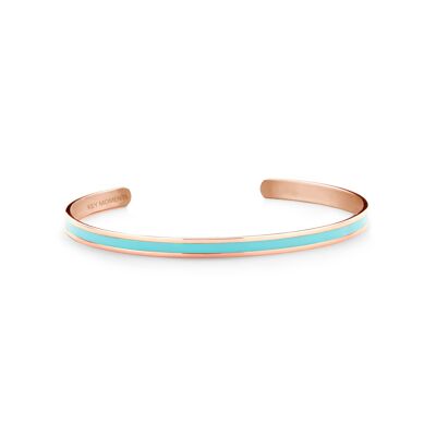 Light Blue enamel-Rosegold plated