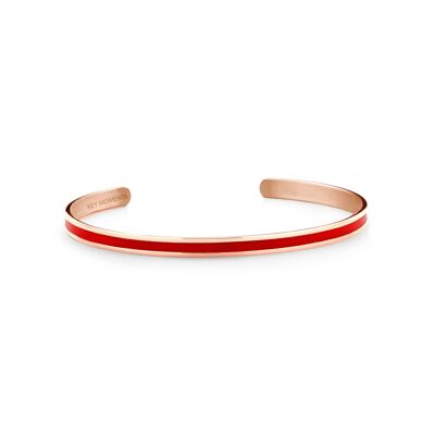 Red enamel-Rosegold plated