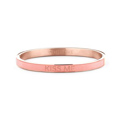 Kiss me-Rosegold plateado