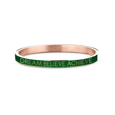 Dream believe achieve-Rosegold plated