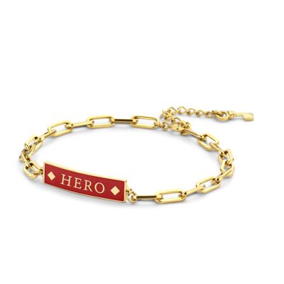 HERO-red enamel Gold plated