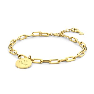BE HAPPY-charm Gold plated