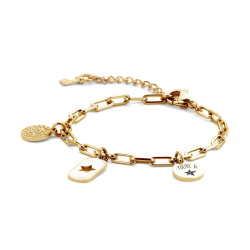 CHARMS-Gold plated with white enamel 1