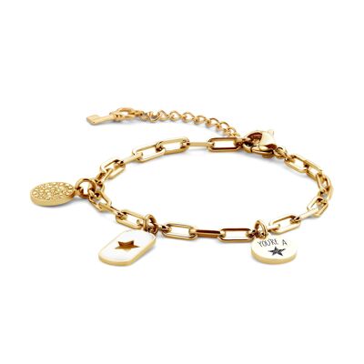 CHARMS-Gold plated with white enamel 1