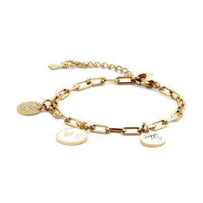 CHARMS-Gold plated with white enamel 2