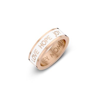 LOVE HOPE JOY-White Enamel Rosegold plated