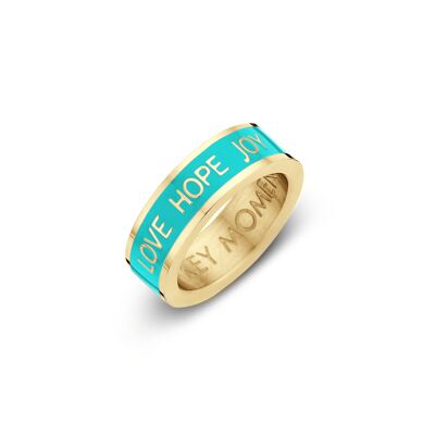 LOVE HOPE JOY-Turqoise Enamel Gold plated