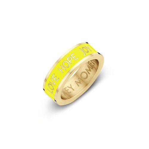 LOVE HOPE JOY-Yellow Enamel Gold plated