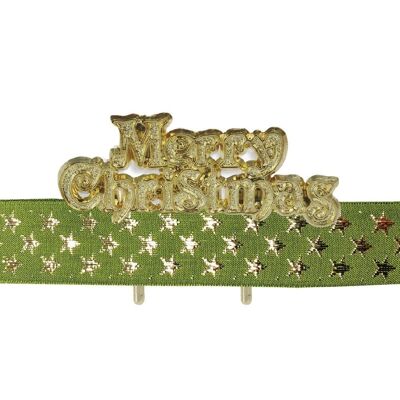 Shimmering Stars Ribbon & Motto Kit Green & Gold